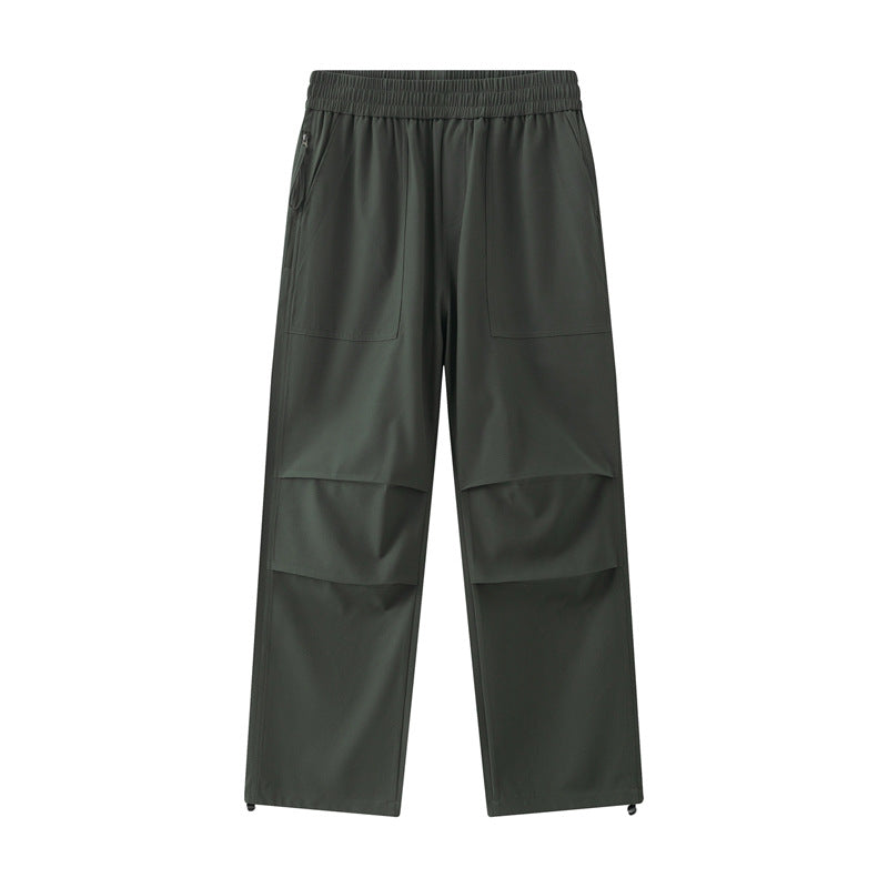 Herren Weite Utility-Cargo-Hose mit Tunnelzugbund, Knieabnähern & verstellbarem Saum Echoarchiv