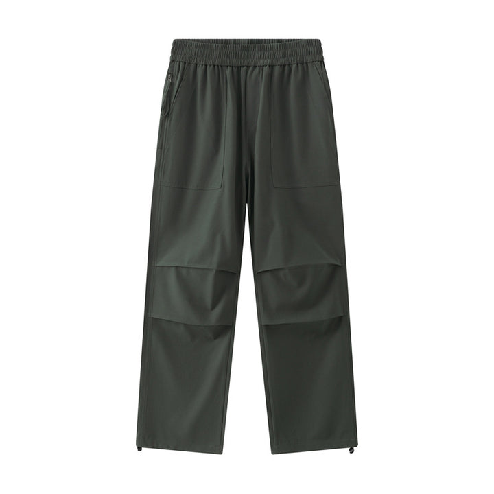 Herren Weite Utility-Cargo-Hose mit Tunnelzugbund, Knieabnähern & verstellbarem Saum Echoarchiv