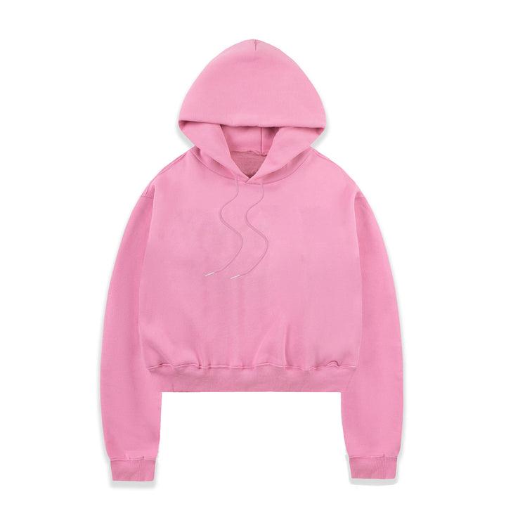 Damen nan cropped Kapuzenpullover mit weichem Fleece‑Innenfutter und elastischem Rippbund Echo Archiv