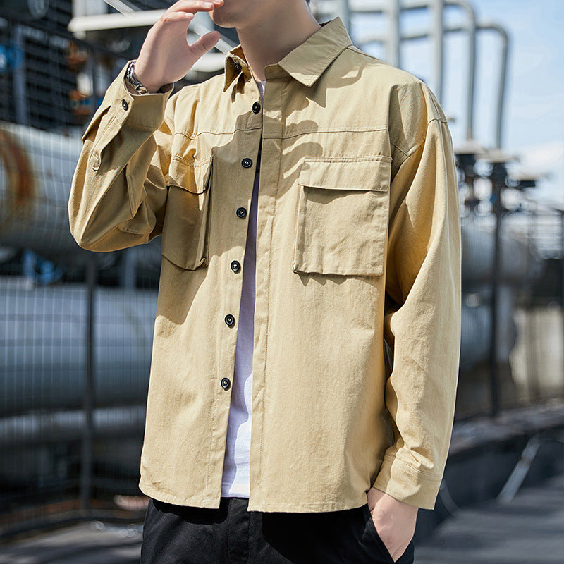 Herren modische Utility-Hemdjacke mit praktischen Taschen Echoarchiv