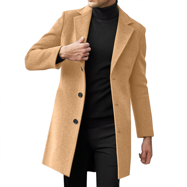 Herren nan taillierter Wollmantel mit schmaler Silhouette, klassischem Revers und verdeckter Knopfleiste Echo Archiv