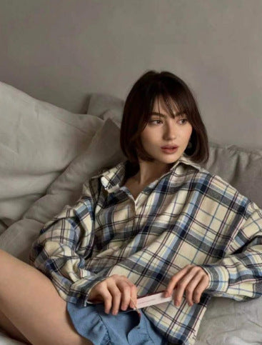 DamenOversized Karo-Hemdbluse Echoarchiv