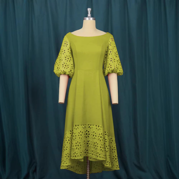 Damen Midi-Kleid mit eleganten Lochmuster-Details Echo Archiv