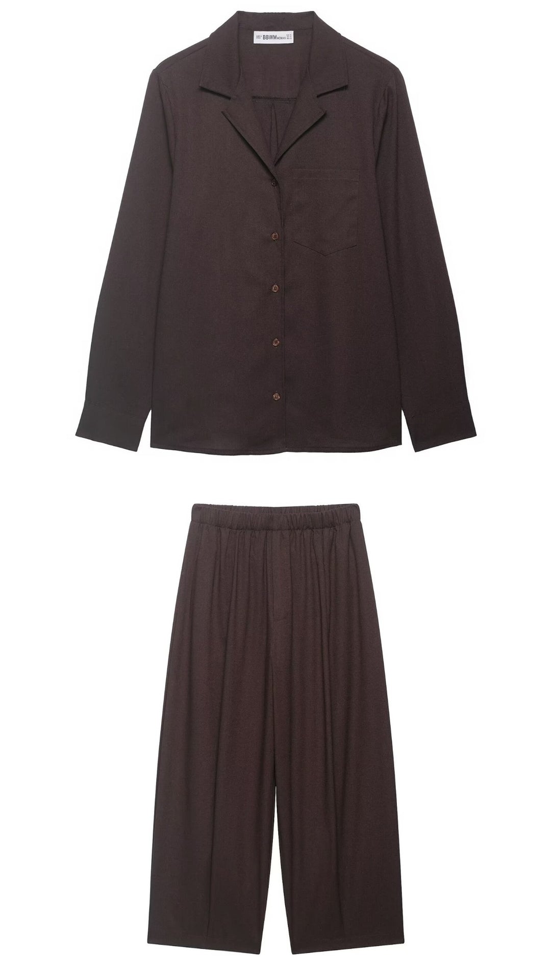 Damen Zweiteiliges Lounge‑Set mit Hemdoberteil und weiter Culotte mit Elastikbund Echo Archiv