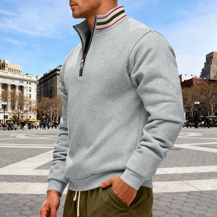 Herren nan Halbzip-Sweatshirt mit sportivem Ringkragen und weichem Fleece-Innenfutter Echo Archiv