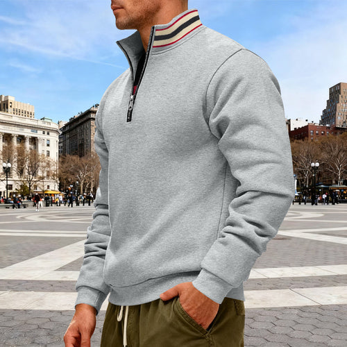 Herren nan Halbzip-Sweatshirt mit sportivem Ringkragen und weichem Fleece-Innenfutter Echo Archiv