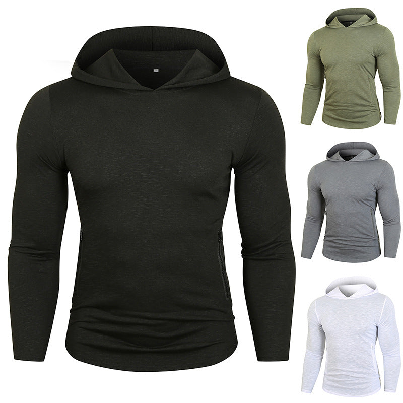 Herren Sportlicher Kapuzenpullover mit funktionalen Reißverschlusstaschen Echoarchiv