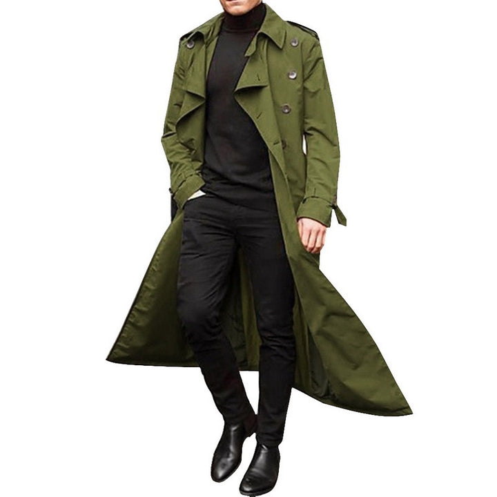 Herren eleganter Trenchcoat mit doppelter Knopfleiste Echoarchiv