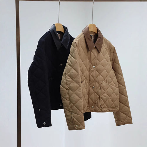 Damen Steppjacke mit hochwertigem Lederkragen Echoarchiv