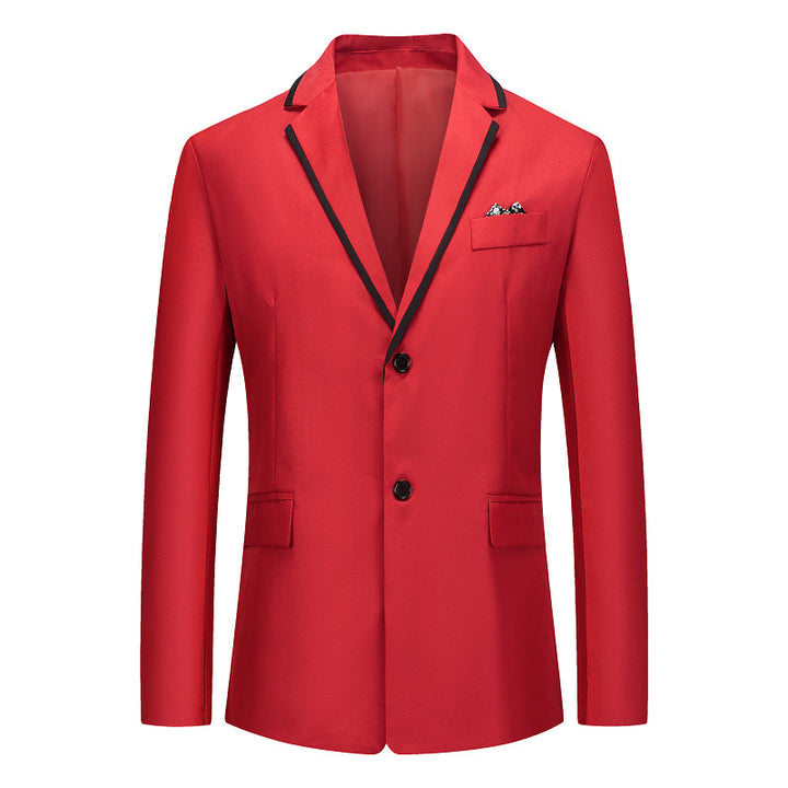 Herren eleganter smoking blazer mit kontrastierenden Details und praktischen Taschen Echoarchiv