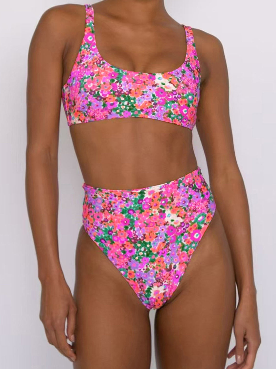 Damen Hochtailliertes Bikini-Set mit floralem Design Echo Archiv
