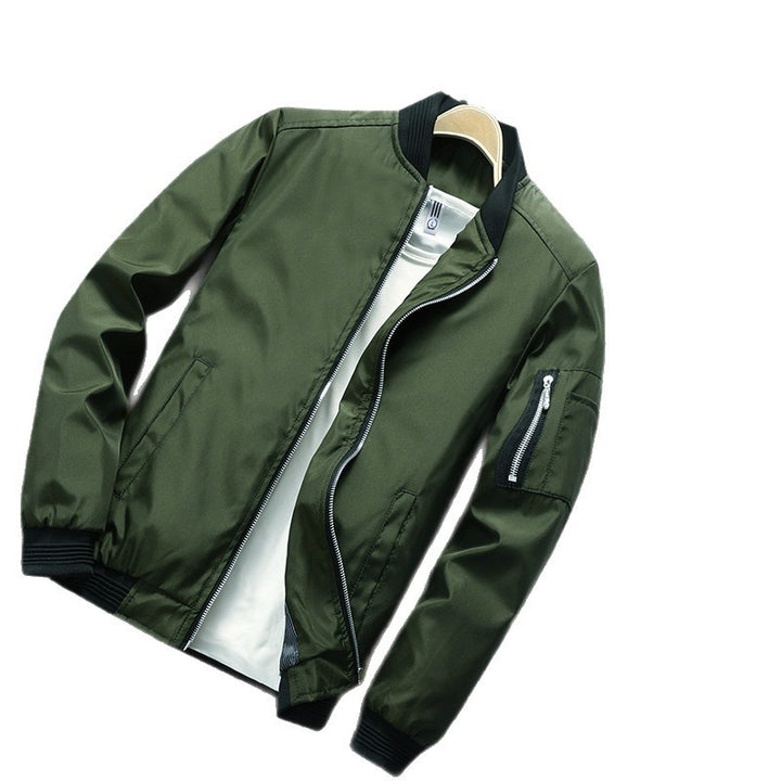 Herren Bomberjacke mit Reißverschluss, wasserabweisendem Nylon und Ärmel-Tasche Echoarchiv