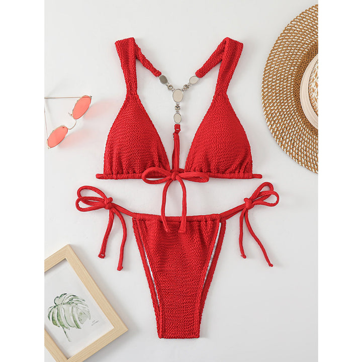 Damen Triangelbikini mit raffinierten Knoten und hochwertigem Häkel-Design Echo Archiv
