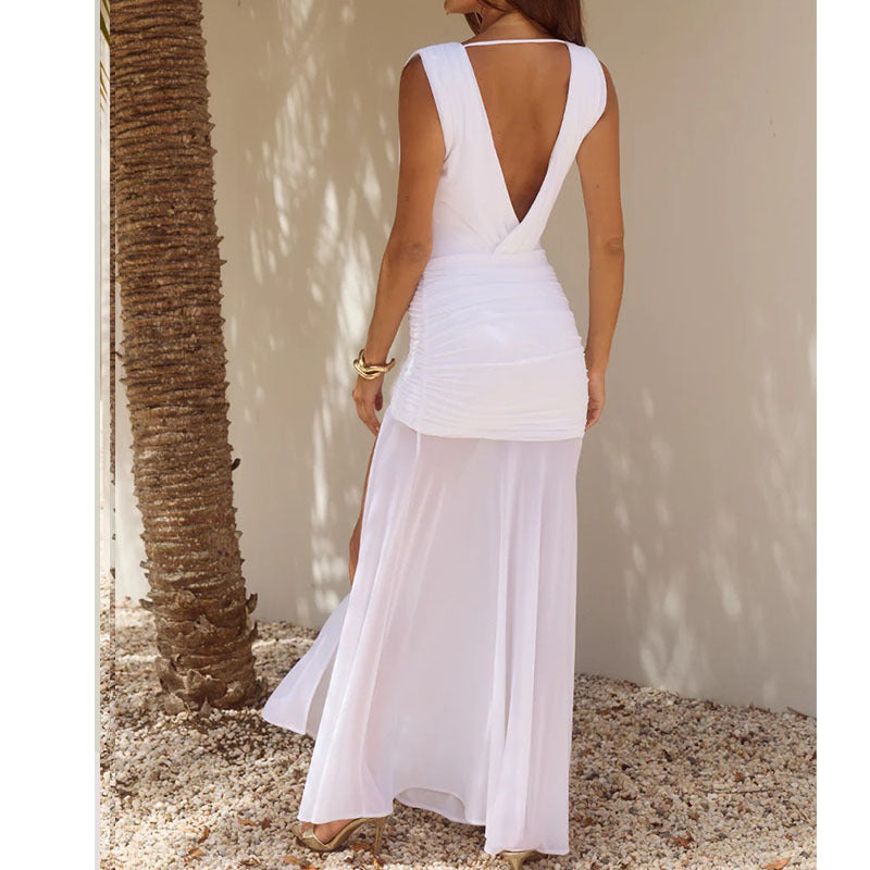 Damen Wickelkleid mit eleganten Drapierungen und V-Ausschnitt Echo Archiv