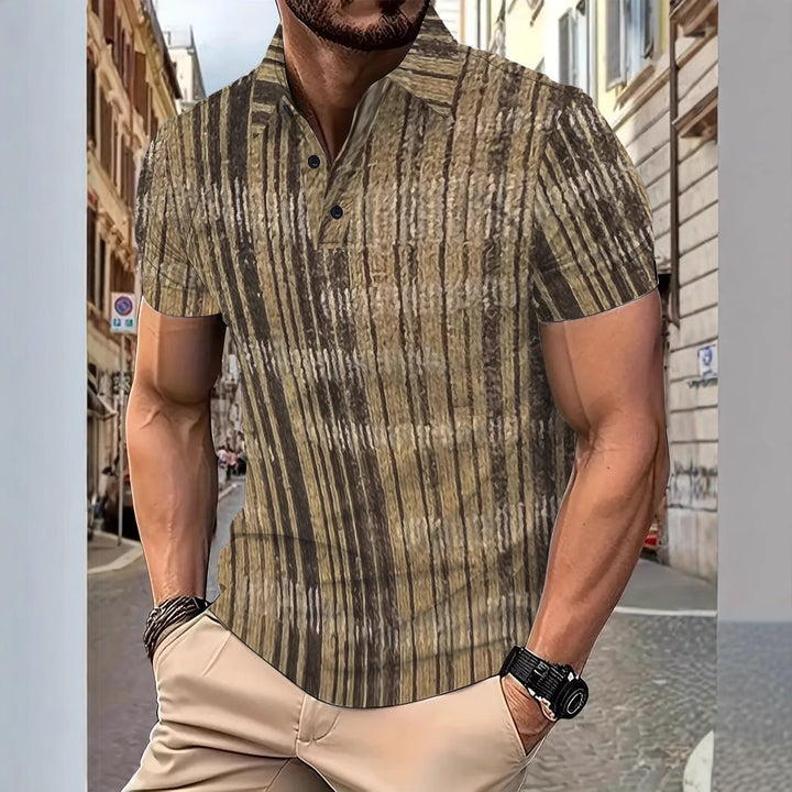 Herren Poloshirt mit strukturiertem Streifenmuster Echoarchiv