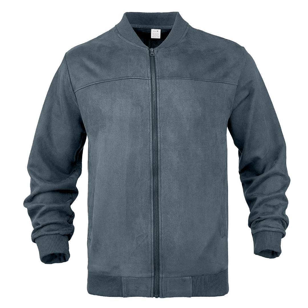 Herren nan Wildleder-Blousonjacke im Bomberstil mit elastischen Rippbündchen Echo Archiv