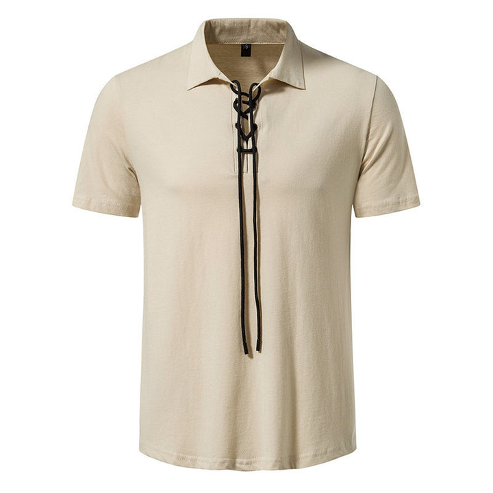 Herren Polo-Shirt mit einzigartigem Schnürdesign Echoarchiv