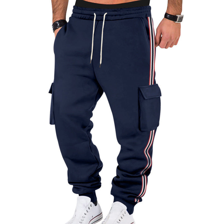 Herren Cargo-Joggerhose mit seitlichen Klapp‑Cargotaschen, Tunnelzug & Rippbündchen – Bravaro