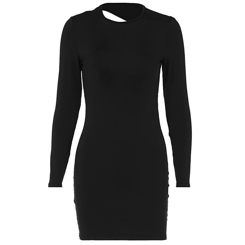Damen figurbetontes Minikleid mit langen Ärmeln und schickem Rundhalsausschnitt Echo Archiv