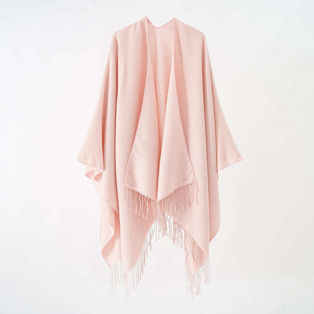 Damen Modischer Fransen-Poncho Aus Weichem Material mit Luxuriösem Fall Echoarchiv