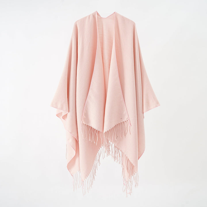 Damen Modischer Fransen-Poncho Aus Weichem Material mit Luxuriösem Fall Echoarchiv