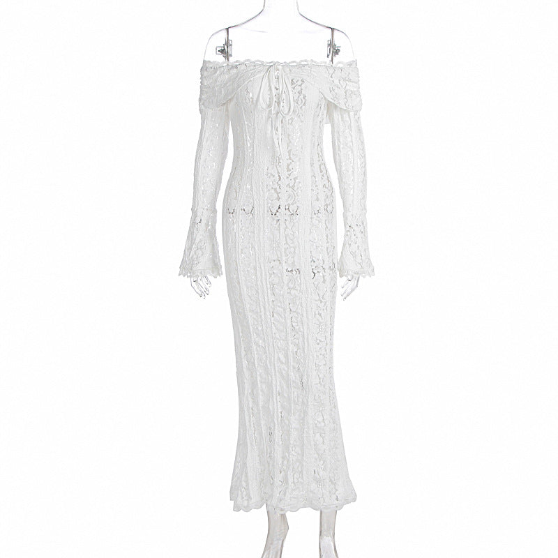 Damen Elegantes Spitzenkleid im figurbetonten Schnitt mit Off-Shoulder Design Echo Archiv