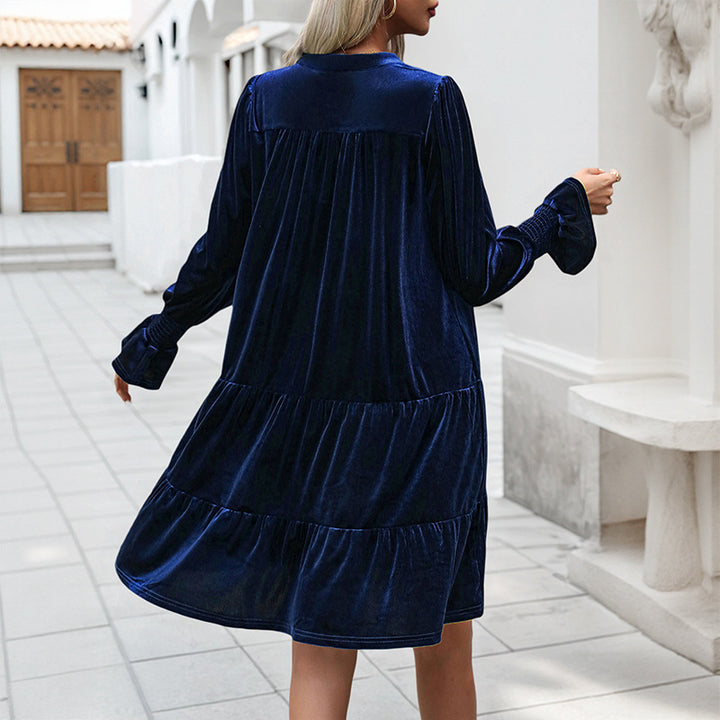 Damen Elegantes Velours-Kleid Echo Archiv