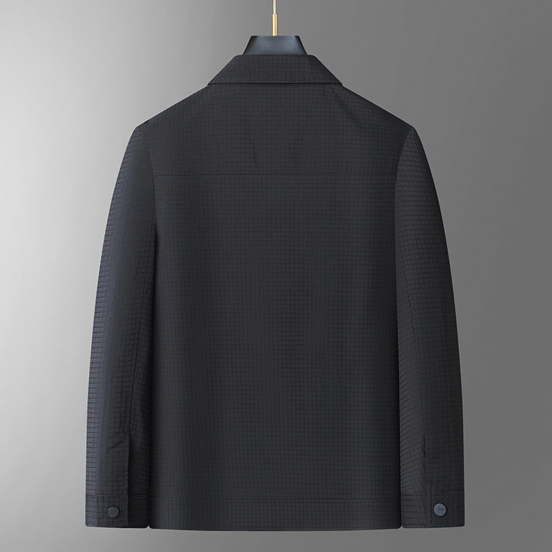 Herren Leichte Hemdjacke aus strukturierter Ripstop-Optik mit Druckknopfleiste Echo Archiv