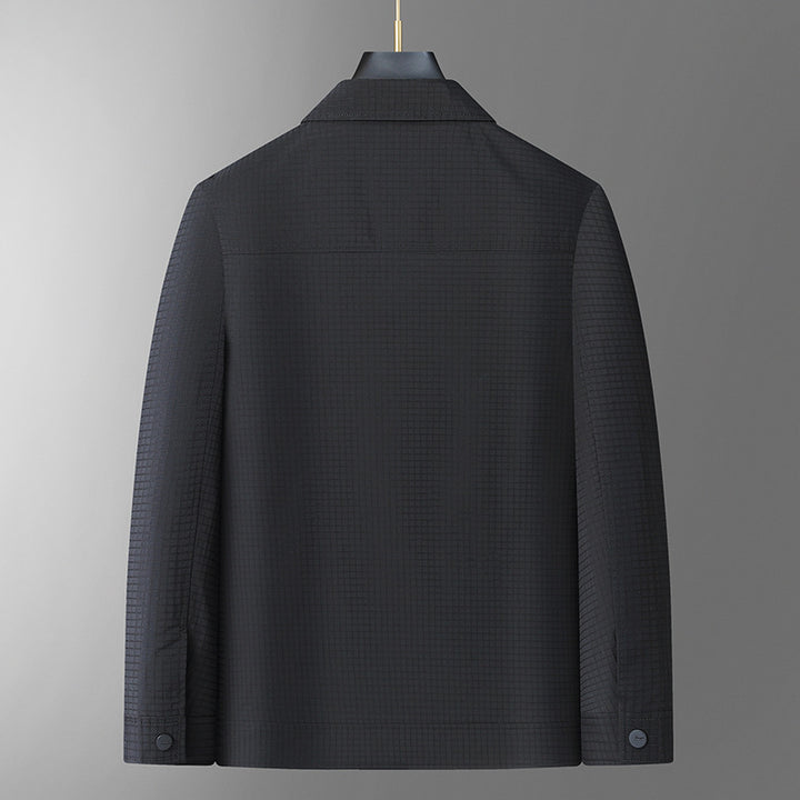 Herren Leichte Hemdjacke aus strukturierter Ripstop-Optik mit Druckknopfleiste Echo Archiv