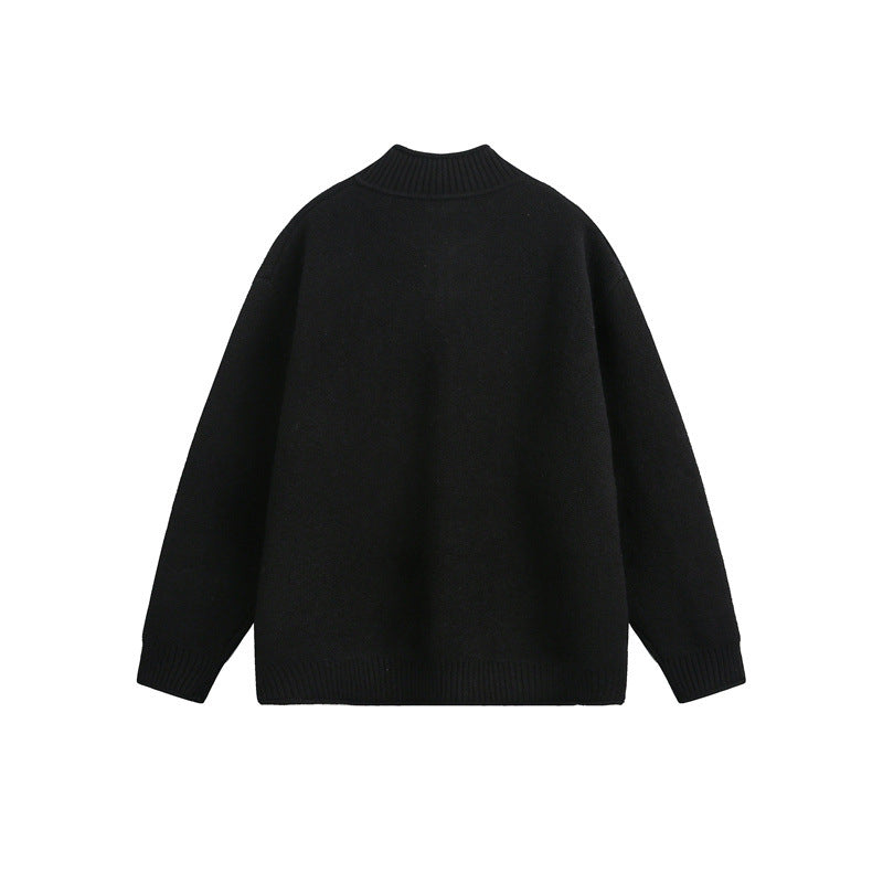 Unisex Strick-Zipjacke mit hohem Rippkragen und Oversize‑Schnitt Echoarchiv