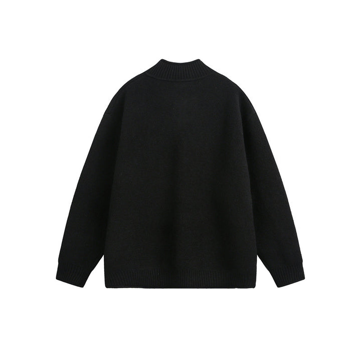 Unisex Strick-Zipjacke mit hohem Rippkragen und Oversize‑Schnitt Echoarchiv