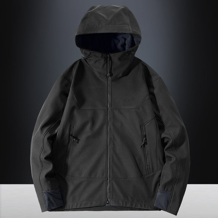 Herren Softshell Outdoorjacke mit winddichter, atmungsaktiver Membran und verstellbarer Kapuze Echo Archiv