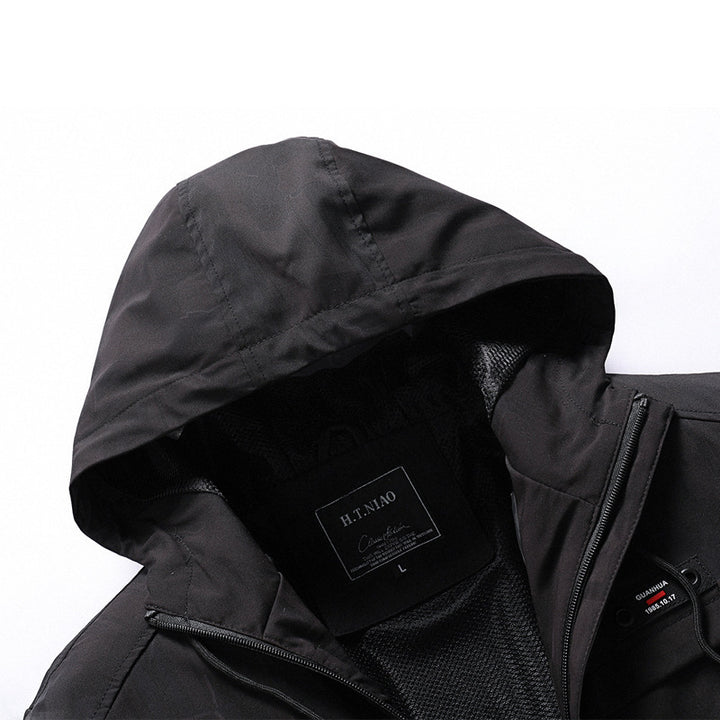 Herren Softshell-Jacke mit Kapuze, winddichtem Außenmaterial und atmungsaktivem Meshfutter Echoarchiv