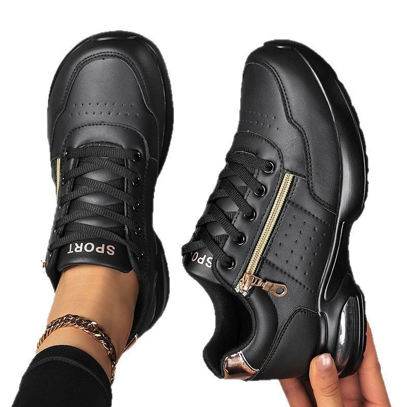 Damen Sportliche Plateausneaker mit Luftkissen und seitlichem Reißverschluss – Névara
