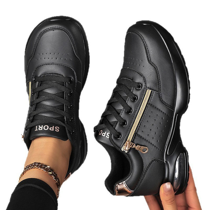Damen Sportliche Plateausneaker mit Luftkissen und seitlichem Reißverschluss – Névara