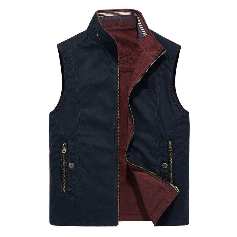 Herren robuste Canvas-Outdoorweste mit Stehkragen, gefüttertem Innenfutter und Reißverschlusstaschen Echo Archiv