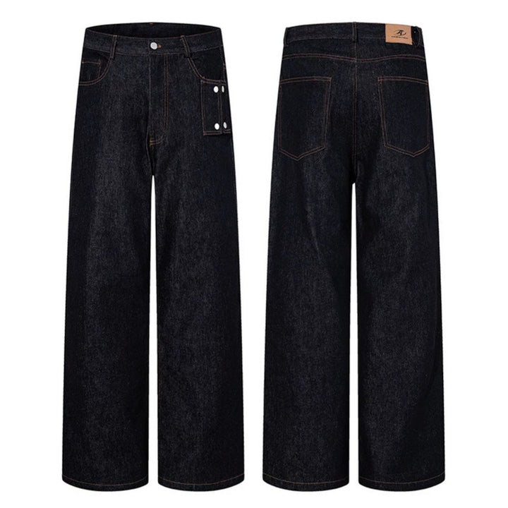 Damen Hochtaillierte Wide‑Leg Jeanshose mit Utility‑Tasche Echoarchiv