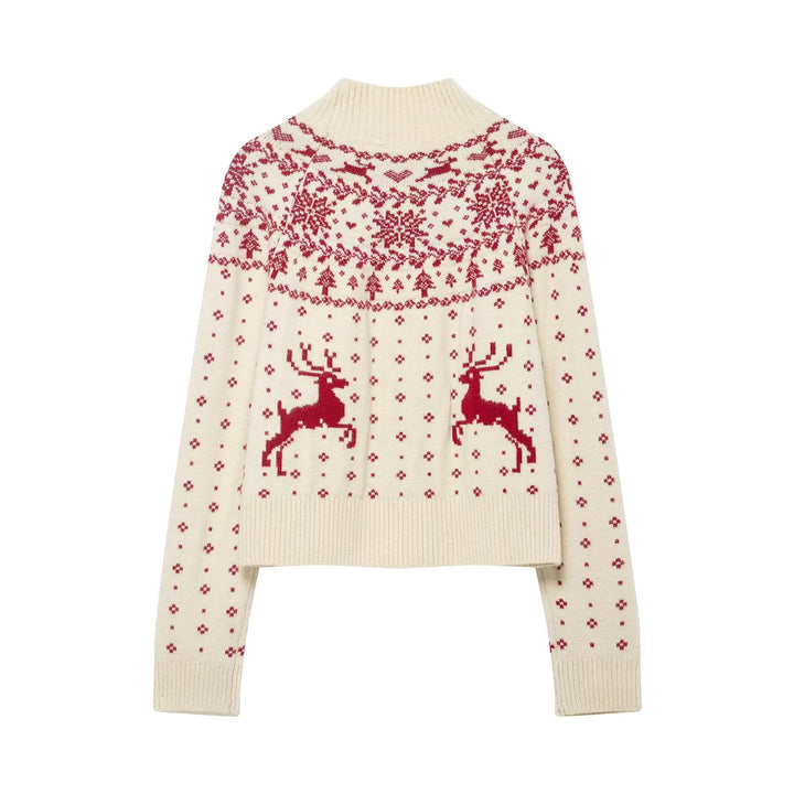 Damen nan weicher Norweger-Feinstrick-Pullover mit hohem Rollkragen und gestepptem Fair‑Isle-Motiv Echo Archiv