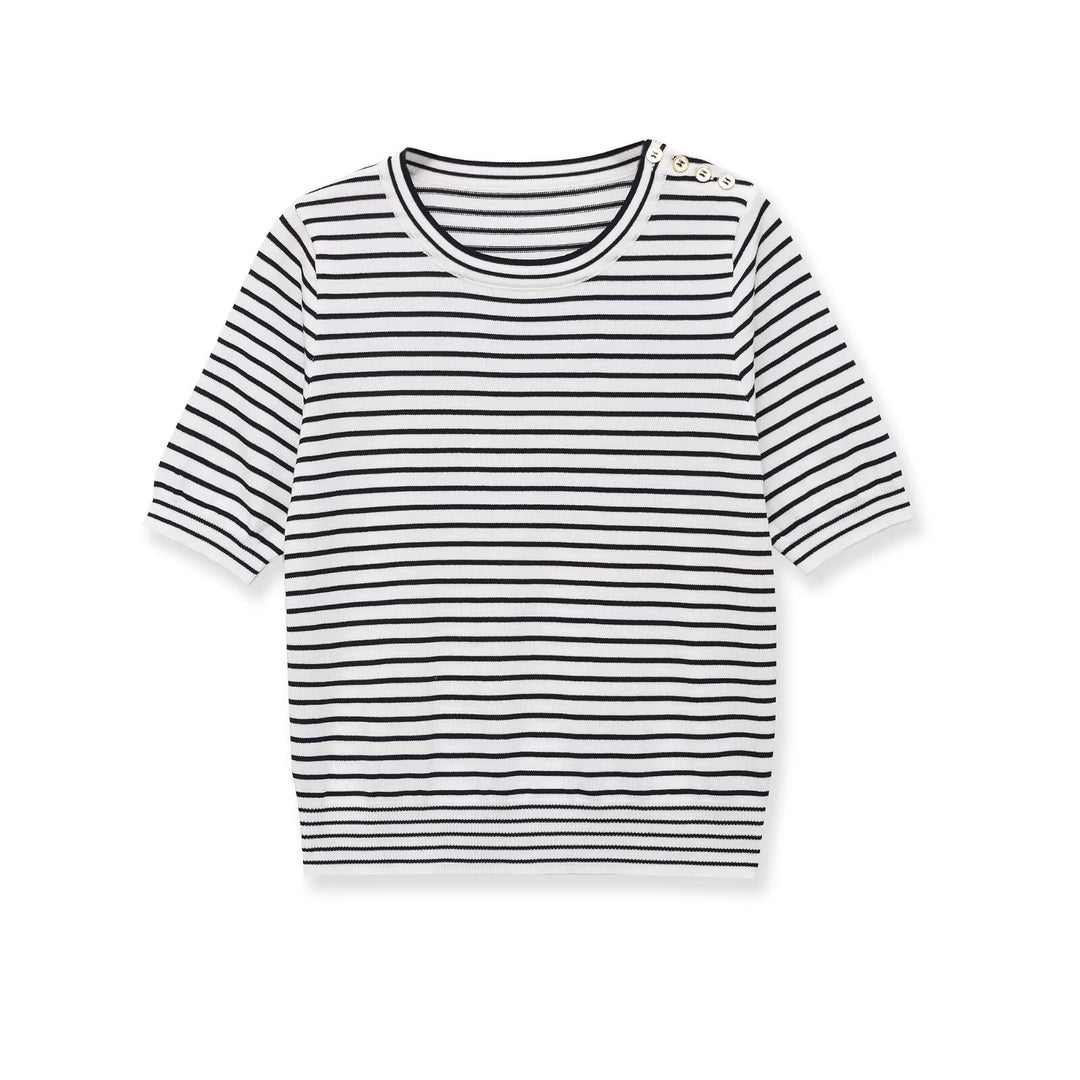 Damen gestreiftes T-Shirt mit kurzen Ärmeln Echo Archiv