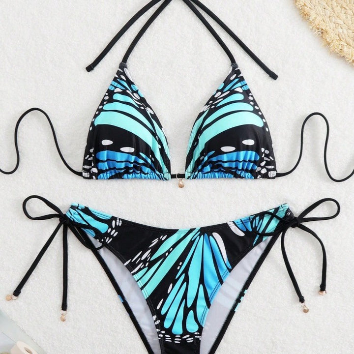 Damen Triangel-Bikini mit stylischem Schnürdetail und trendigem Muster Echo Archiv