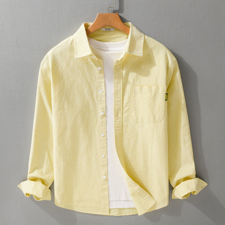 Damen Leichtes Baumwoll-Overshirt mit Kentkragen, aufgesetzter Brusttasche und Relaxed-Fit Echoarchiv