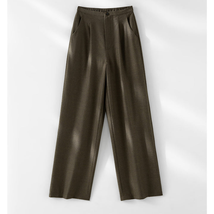Damen Weite High-Waist-Hose mit Bundfalten, elastischem Rückenteil und seitlichen Eingrifftaschen Echoarchiv