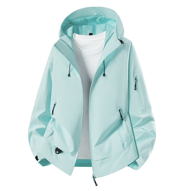 Herren Minimalistischer Softshell-Anorak mit verstellbarer Kapuze & verschweißten Zip-Taschen Echoarchiv