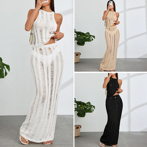 Damen Häkel-Maxi-Kleid mit tiefen Cut-Outs und elegantem Design Echo Archiv