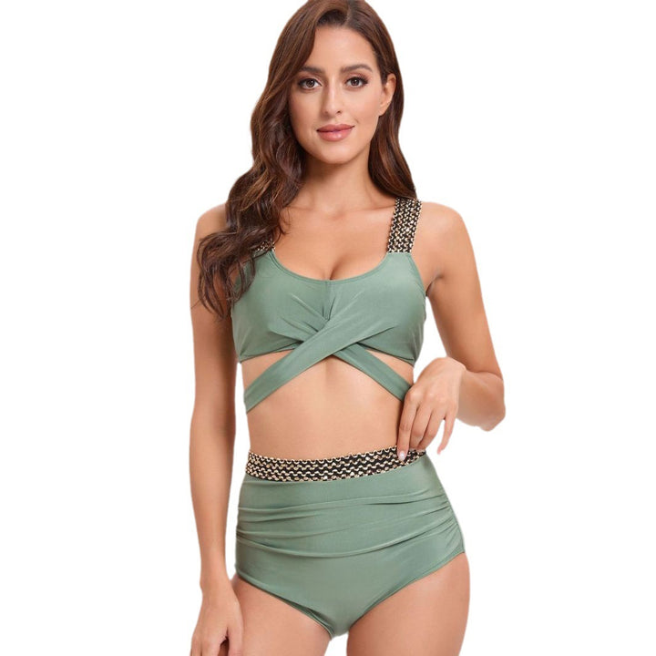 Damen Sportliches Bikini-Set mit raffiniertem Wickeldesign und verstellbaren Trägern Echo Archiv