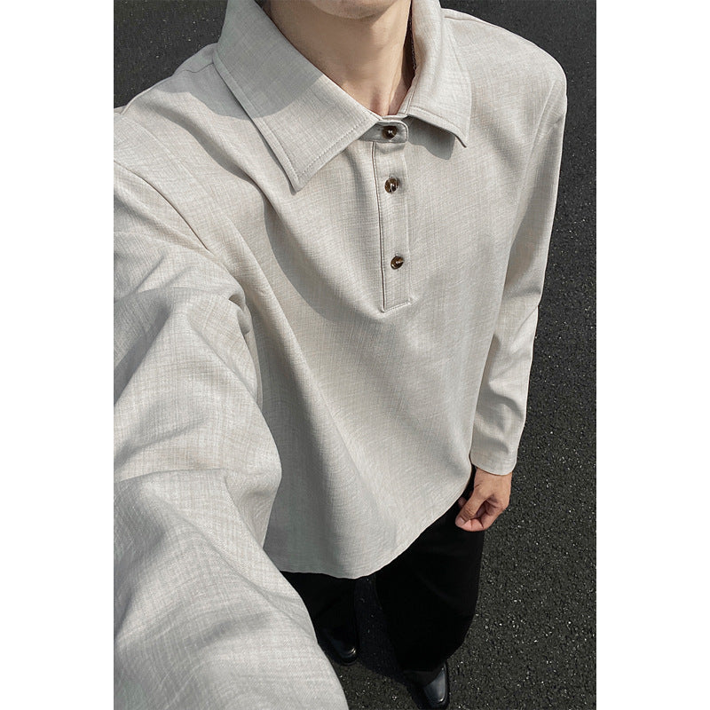 Herren Casual Polo-Pullover mit Stehkragen Echo Archive
