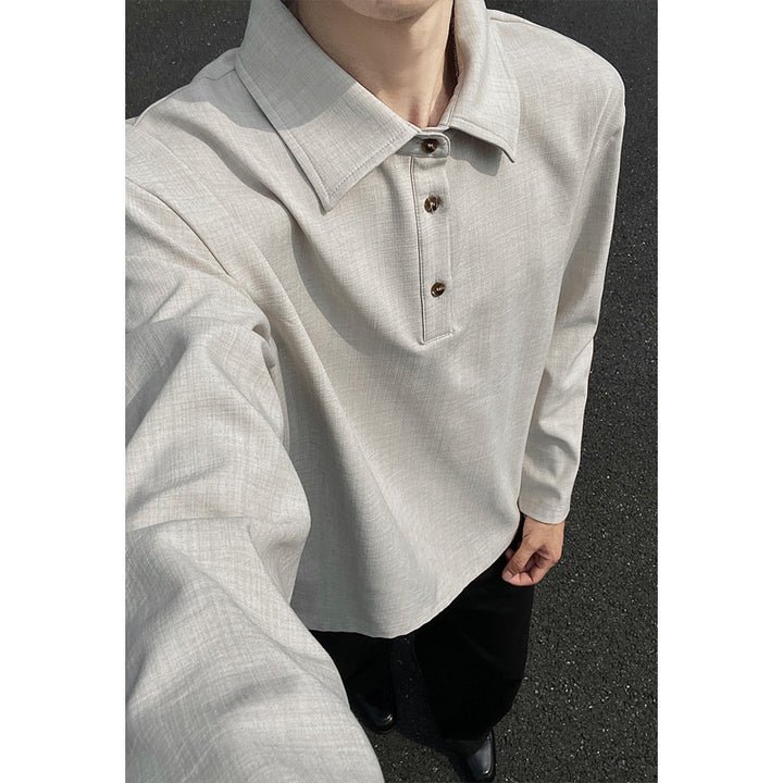 Herren Casual Polo-Pullover mit Stehkragen Echo Archive