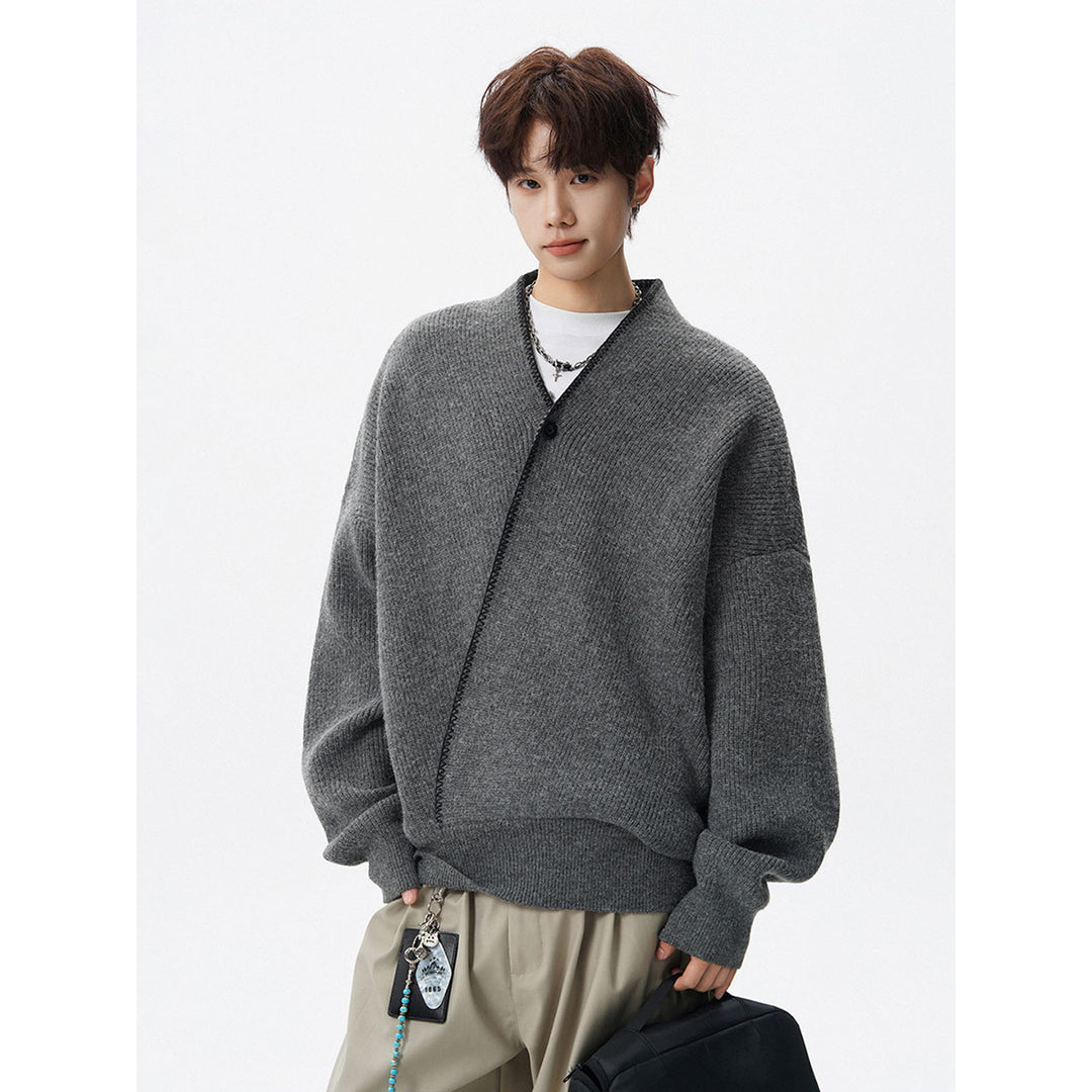 Herren Großer Strickpullover mit Knopfleiste Echoarchiv