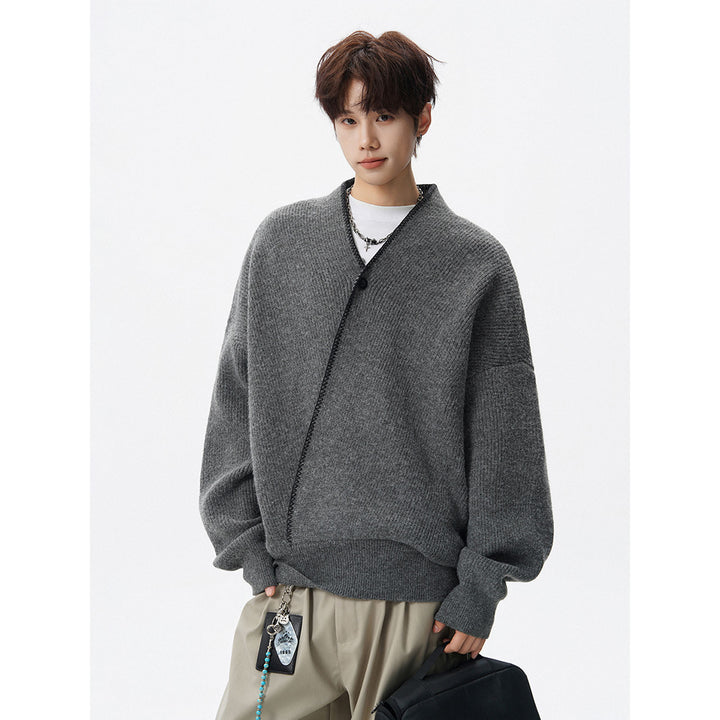 Herren Großer Strickpullover mit Knopfleiste Echoarchiv