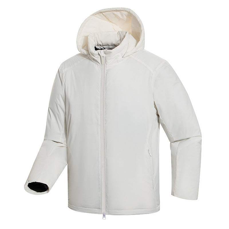 Herren Leichte Allwetter‑Isolationsjacke mit Kapuze, winddichter Hülle & verdecktem Reißverschluss Echoarchiv